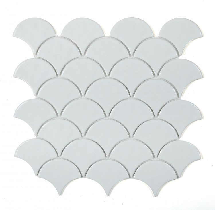 Scale Looking Tile Snowglass Scale Ripple Polished Glass Mosaic Tile | Fish Scale Tile ...